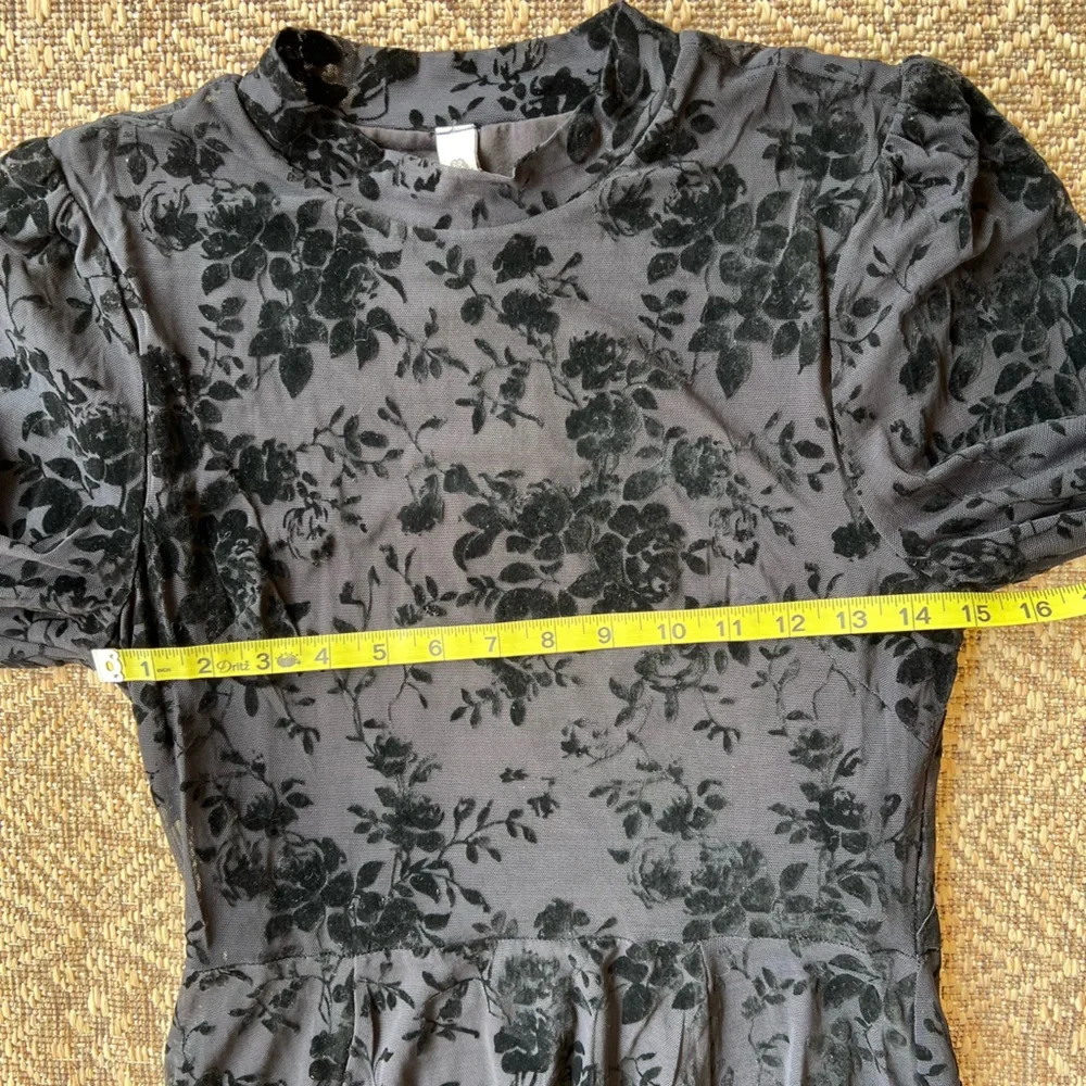 NWT Black Velvet Burnout Fit & Flare Dress Womens‎ Juniors L Y2K Whimsy Goth